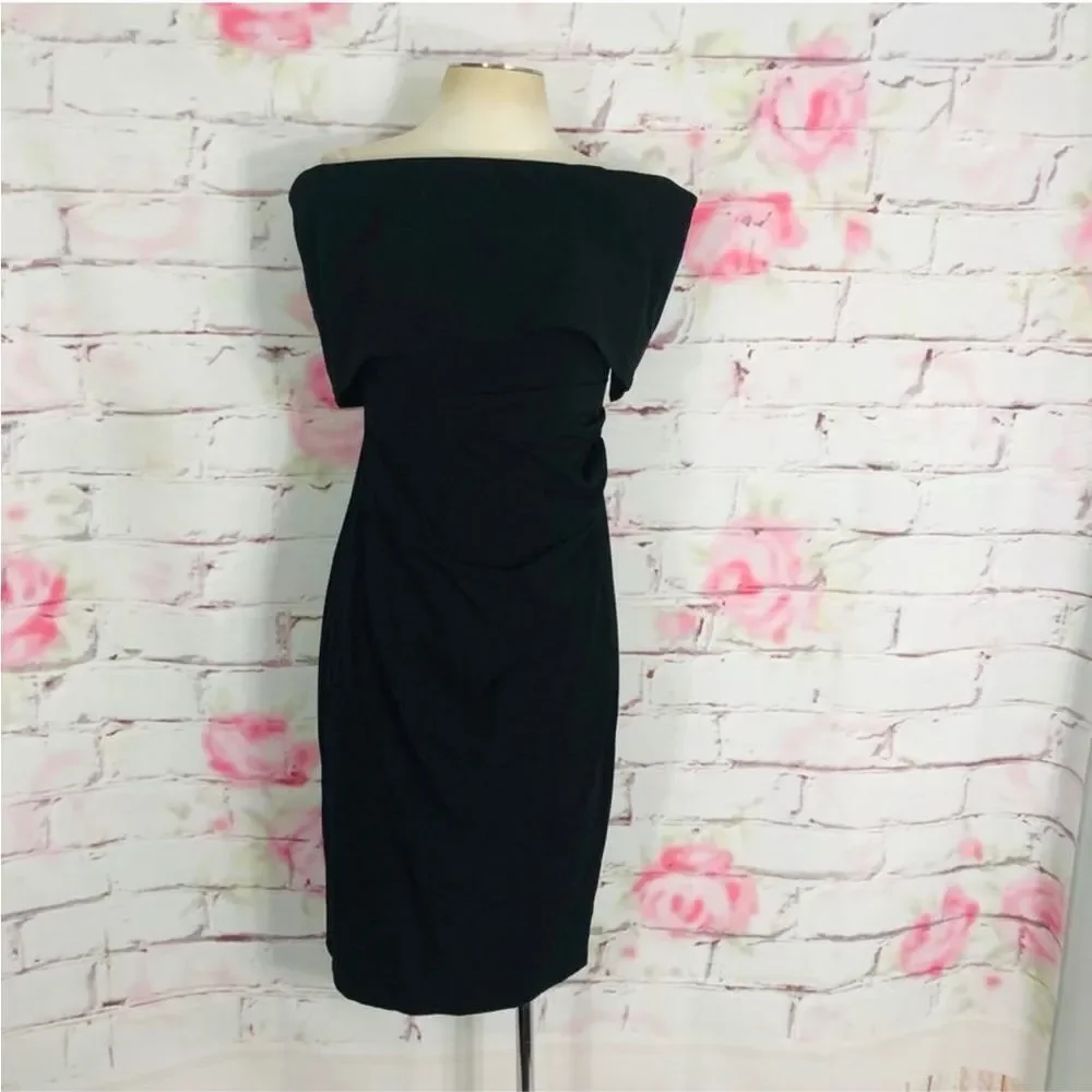 Vince camuto NWOT black off the shoulder cocktail party dress size 2 - Picture 6 of 14